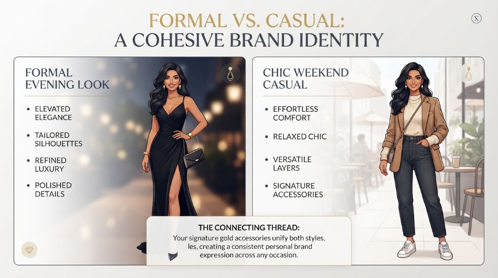 Choosing outfits for formal and casual occasions